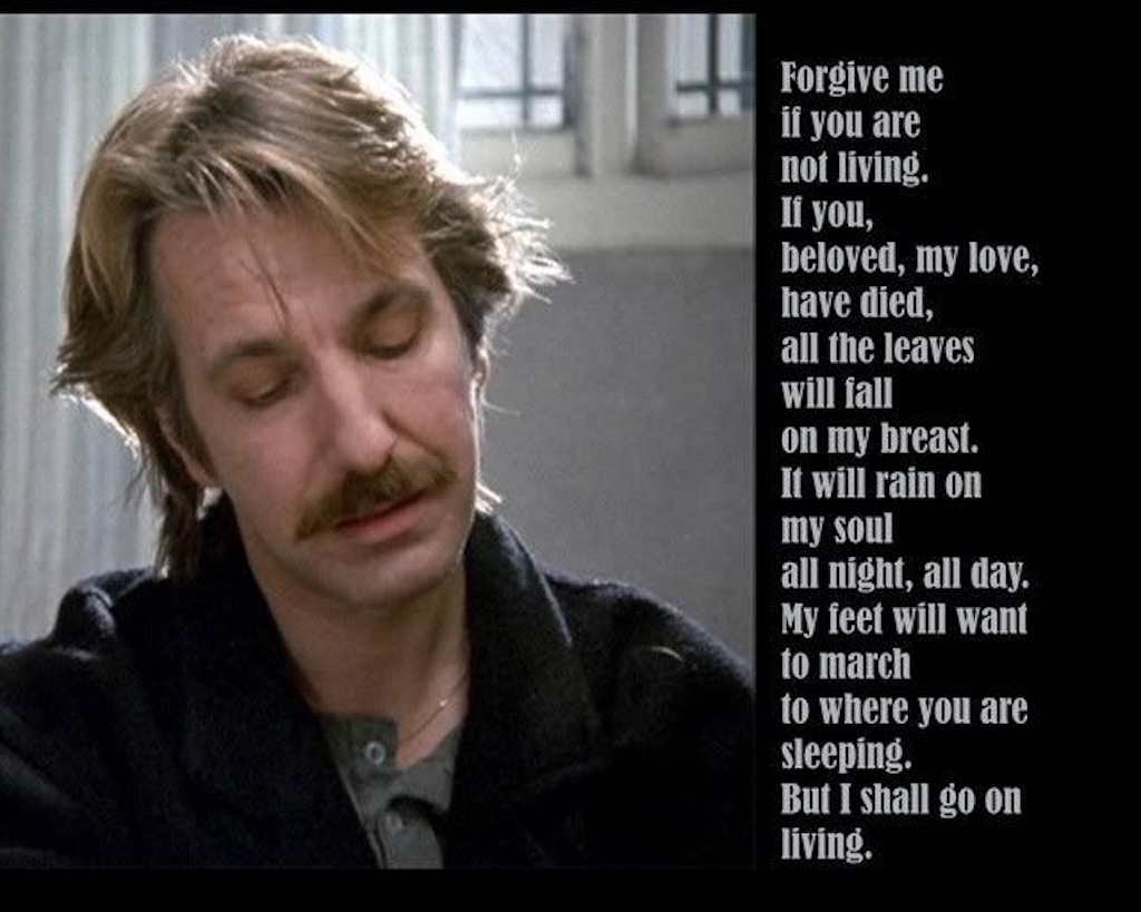 Jamie (Alan Rickman) in Truly Madly Deeply. Photo courtesy of BBC Films