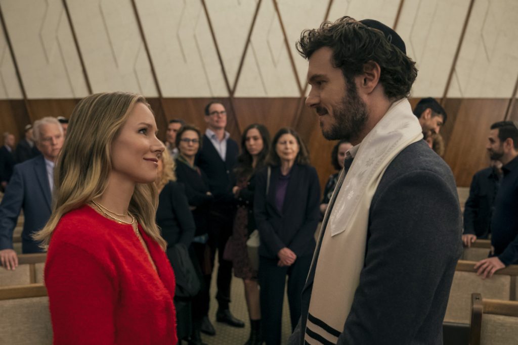 Joanne (Kristen Bell) and Noah (Adam Brody) in Nobody Wants This. Photo courtesy of Netflix