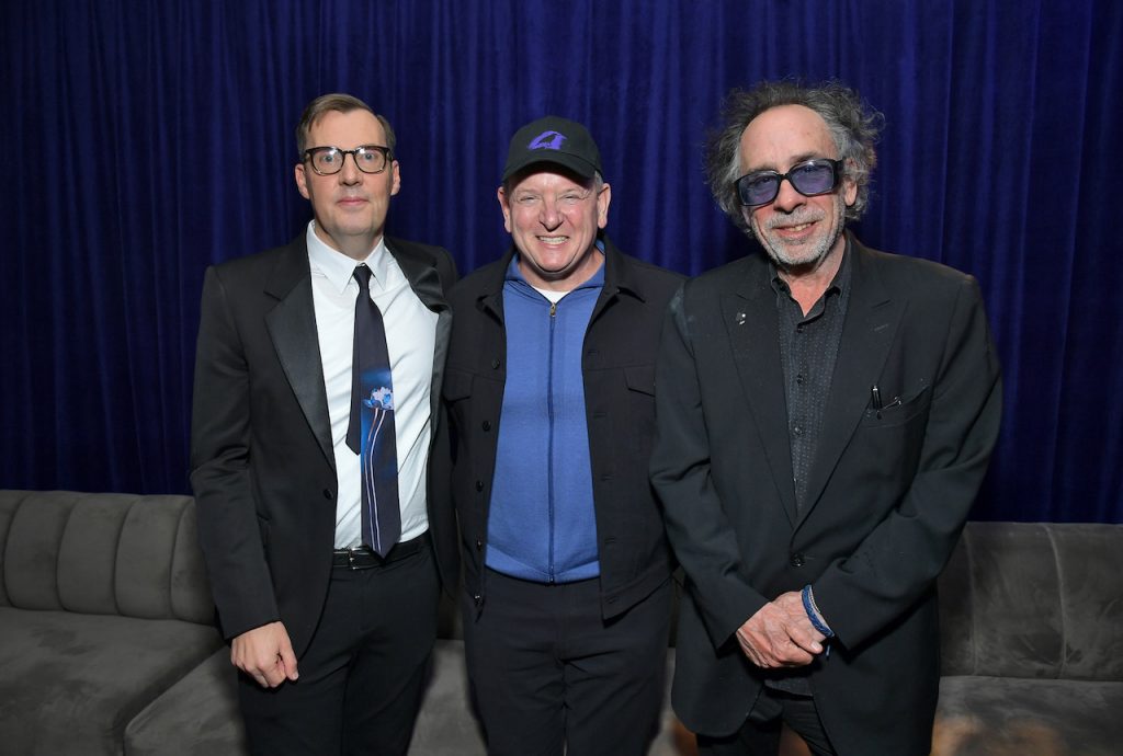 Miles Millar, Alfred Gough, and Tim Burton. Photo by Charley Gallay